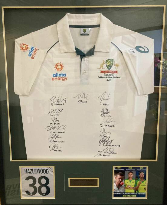 The jersey that hangs in the Bendemeer Hotel was signed by the whole Australian cricket team. Picture supplied