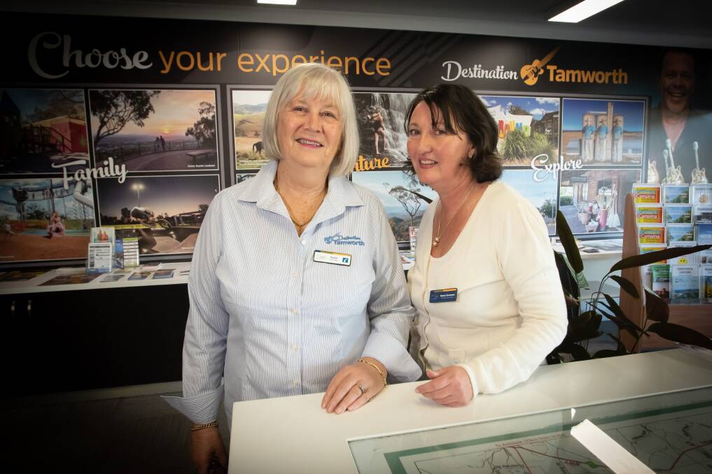 Tamworth relies on dedicated teams of volunteers to run various attractions and information centres throughout the area. Superstar volunteer Carol Durbridge and visitor experience officer Renae Townsend. Picture by Peter Hardin