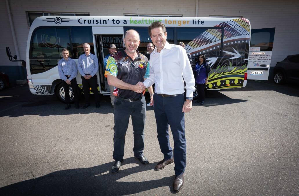 The new Tamworth Aboriginal Medical Service (TAMS) bus is the latest addition to the TAMS medical fleet and will enable staff to provide essential medical services and cultural support to far-reaching members of the Aboriginal community.Pictures by Peter Hardin