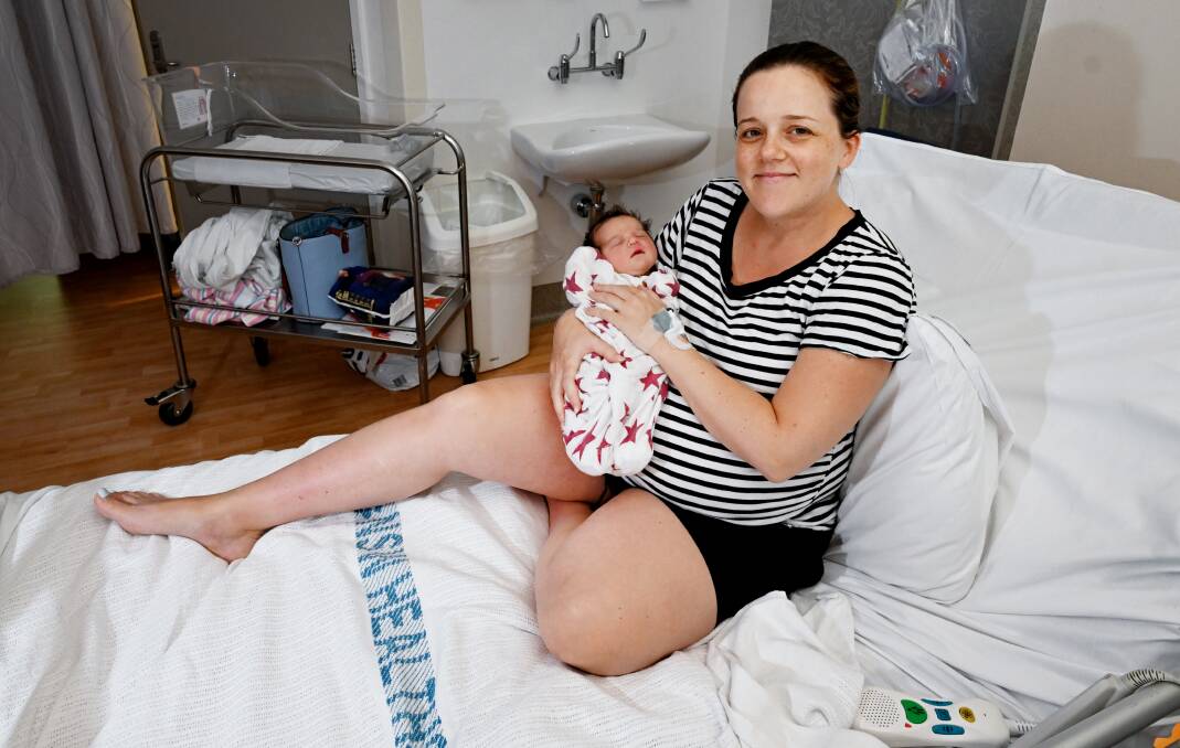 Larissa Lye with daughter Gracie Jayne who was born in Tamworth hospital on February 29. Picture Gareth Gardner
