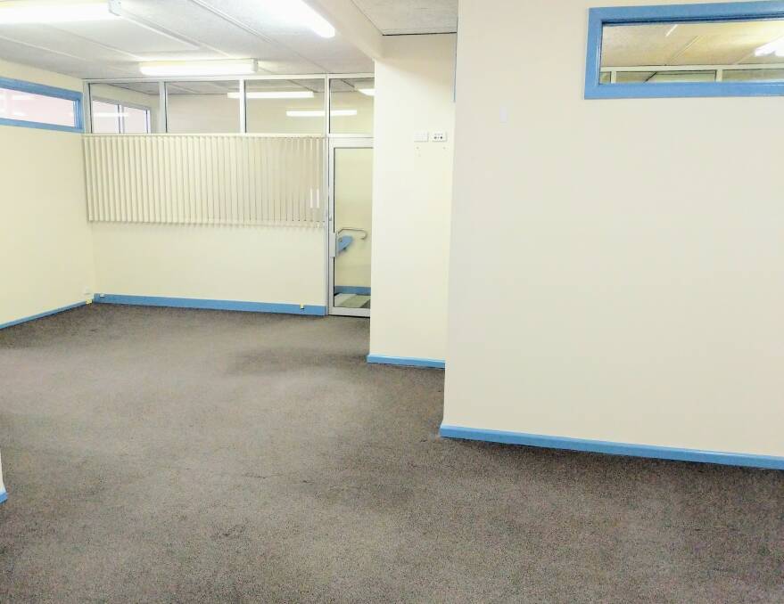 GOOD SIZE: There is a good size reception area, five offices, and a store room and the building comes equipped with shared amenities.