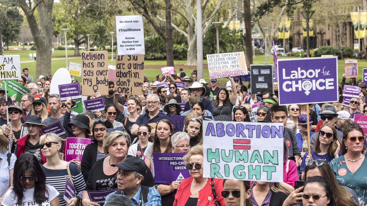 A rally supporting the abortion bill earlier in September. Picture: Steven Siewert