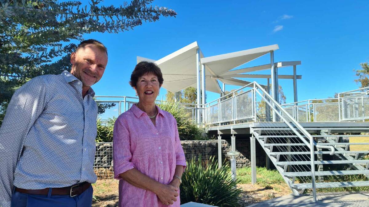 Nicholas Brown from Studio Two Architecture and Tamworth region councillor Helen Tickle in front of the Paradise Pump Station. Picture supplied.