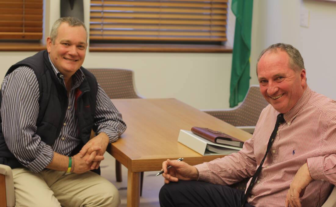New CEO: Dr Chris Parker and former Agriculture Minister Barnaby Joyce.