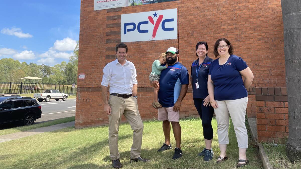 Roof fix: Kevin Anderson meets with Staff of PCYC Tamworth (L-R) Kevin Anderson, Trevor Roberts, Sarah Byrnes and Debbie Herdegen. Photo: Supplied.