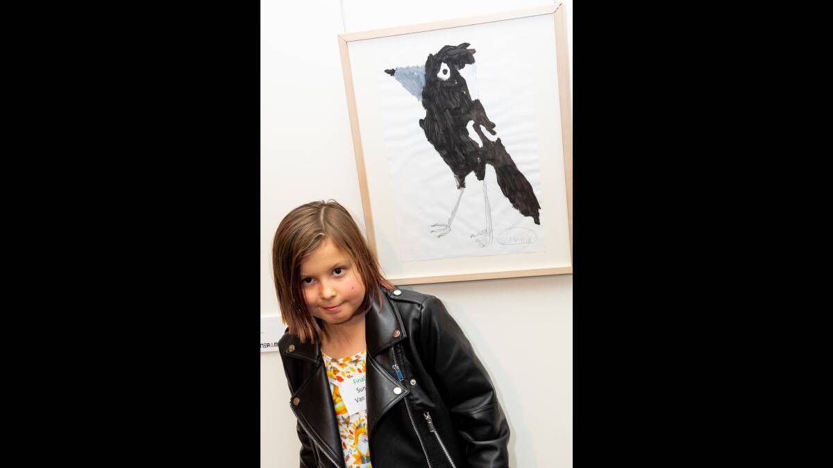 Tamworth Public School year 2 student Sunny Van Ingen took out the highly commended award in the infant's section at this year's prize giving ceremony with her artwork simply titled Maggie. Picture by Simon Scott