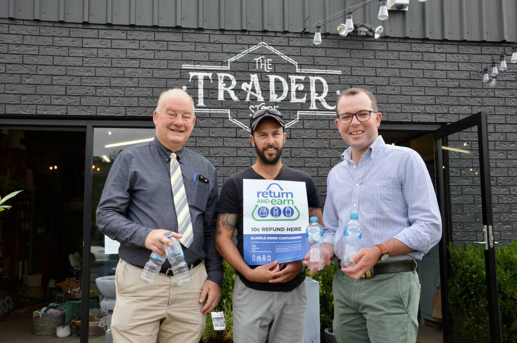 NEW OPPORTUNITY: Uralla Shire Council acting general manager David Aber, The Trader Store owner Nathan Whitton and Northern Tablelands MP Adam Marshall.