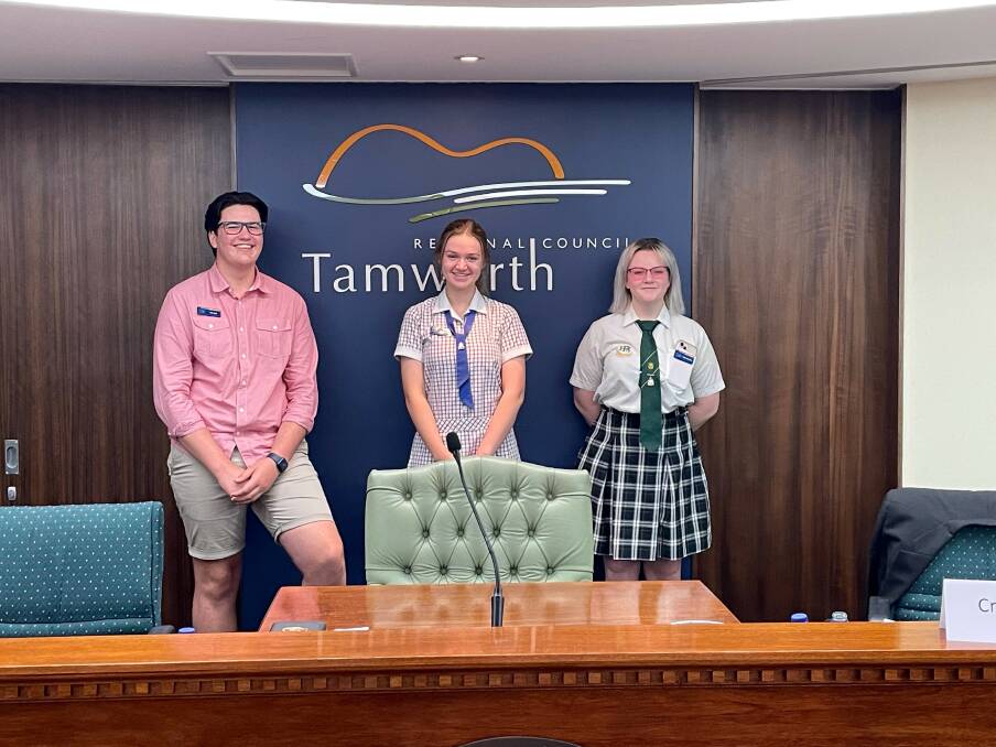 Young leaders: Cr Jack Lyon, Cr Calli Nagle and Cr Chloe-Lee Opie ready to roll. Photo: Supplied.