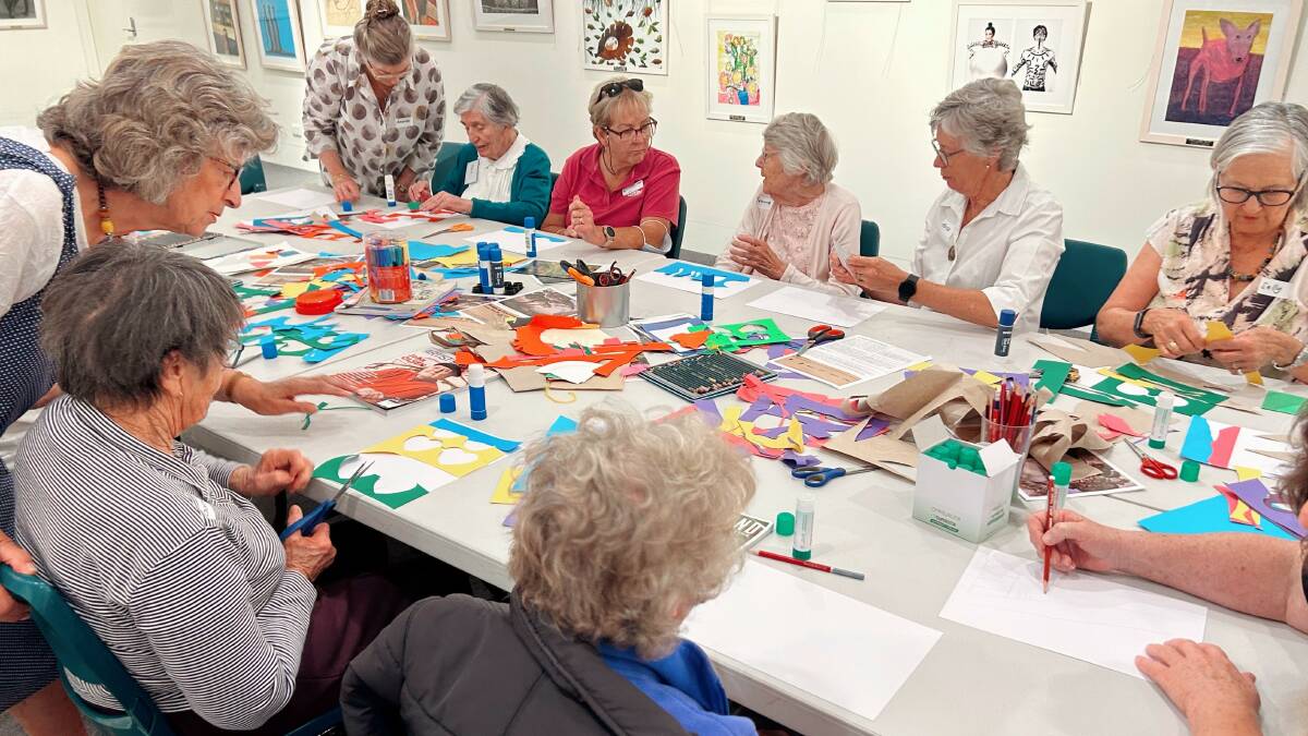 Local participants and volunteers enjoying the Remembering with Art program at NERAM. Picture supplied.