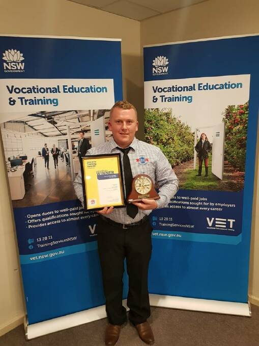 Rewarded: Jesse Britten from Tamworth Vocational Student of the Year. Photo: Supplied.