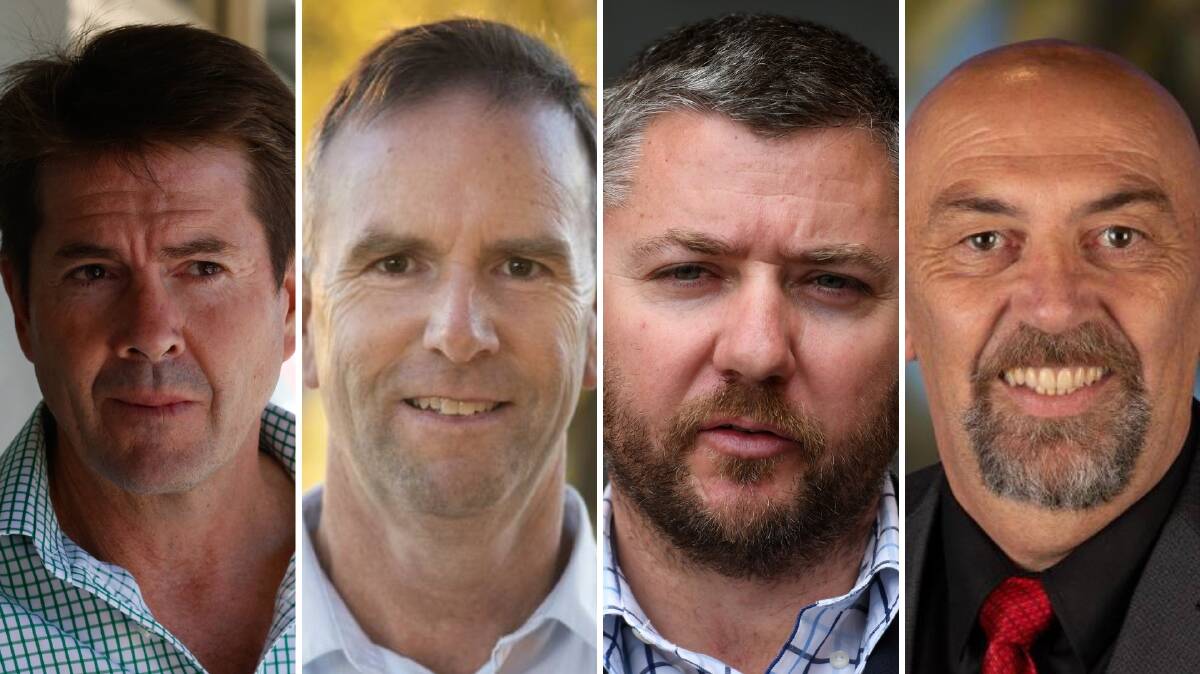 Kevin Anderson (Nationals), Mark Rodda (Independent), Jeff Bacon (Shooters, Fishers and Farmers) and Stephen Mears (Labor).
