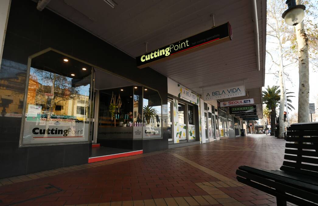 COVID payments: Tamworth streets are deserted amidst the lockdown. Photo: Gareth Gardner.