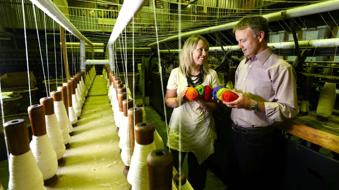 STRONG YARN: Nundle Woollen Mill owners Kylie and Nick Bradford took over the mill in 2011 and are happy to help other businesses enter the awards. Photo: Barry Walton