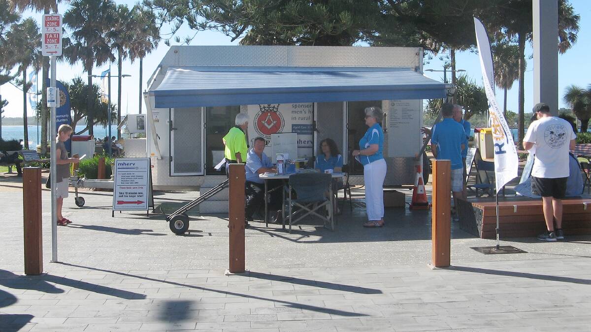 Health checks: mherv on a stopover at Port Macquarie. Photo: Supplied.