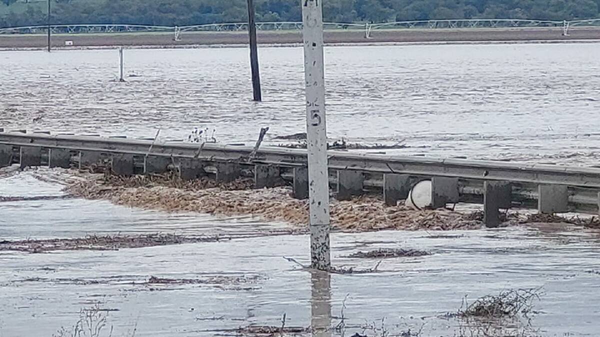 Flooded: Mooki River bridge at Pine Ridge. Photo: supplied