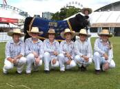(Back with steer) Lily McCosker Year 11, (Front from left) Elsie Wake Year 10, Mila Vanzella Year 9, Macey Wake, Year 10, Charli Milton Year 9, Amelia Webb Year 9, Izzy Macrae Year 8 at the Sydney Royal Easter Show on Friday, 22 March.