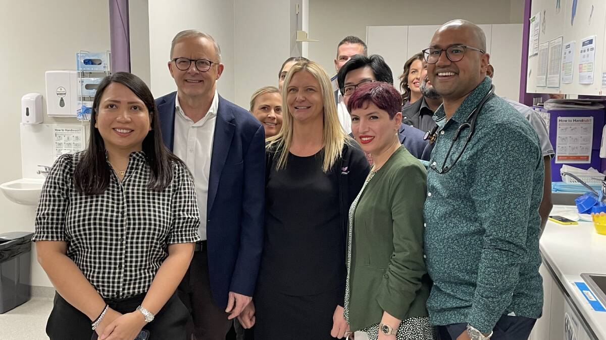 Prime Minister Anthony Albanese visited Northwest Health on Friday, August 11, here with staff, ahead of it becoming an Urgent Care Centre. Picture supplied.