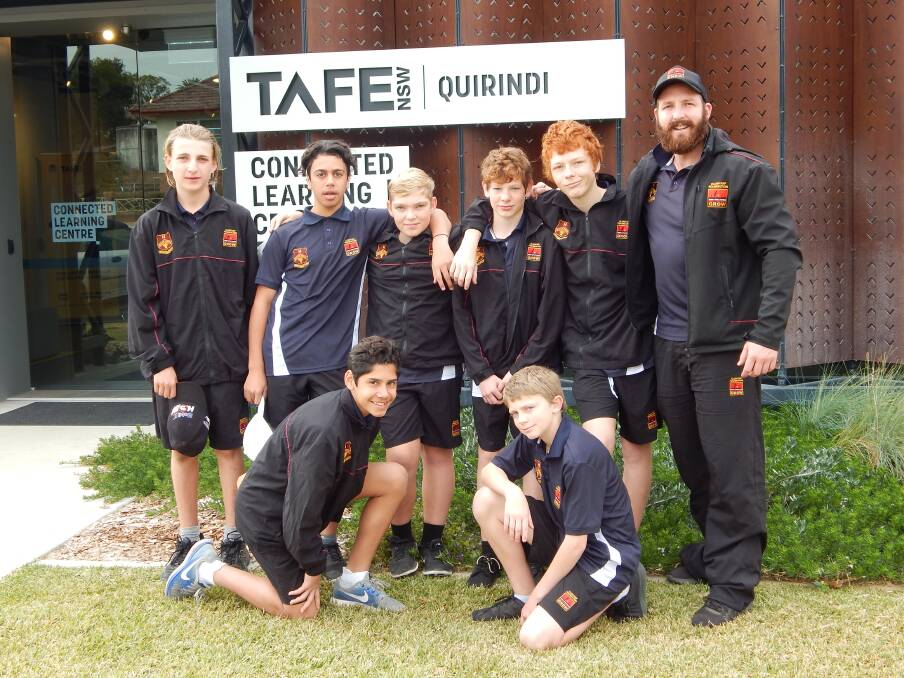 On the road: The group visited Quirindi TAFE where they sampled VR technology. Photo: Supplied.