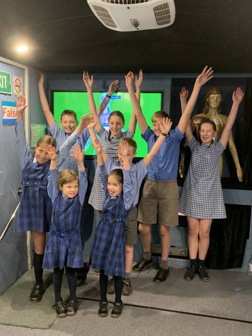 Students from St Josephs Primary School, Quirindi enjoy a visit from a new high-tech Life Education lesson, thanks to the support of the local CWA.