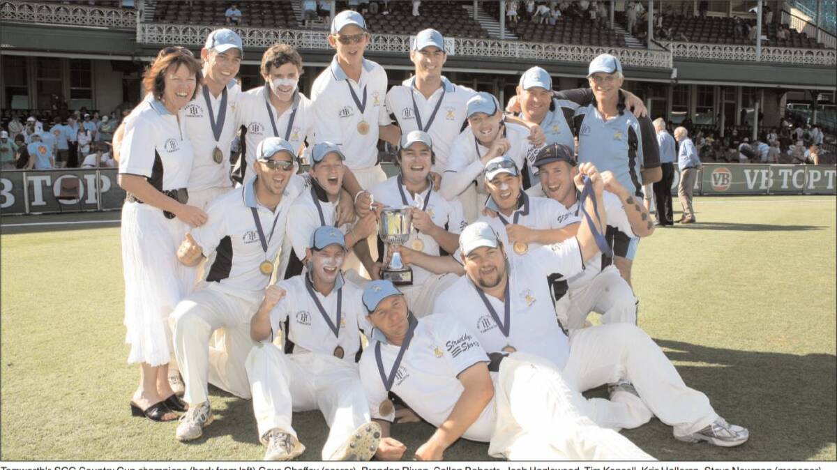 ABOVE: Hazlewood helps celebrate Tamworth's SCG Country Cup victory in January 2009. Photo: Steve Smith 