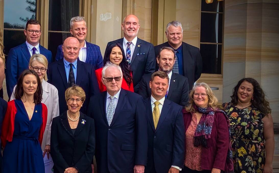 Chris Celovic with the other Churchill Fellowship recipients in Sydney. Picture Supplied.