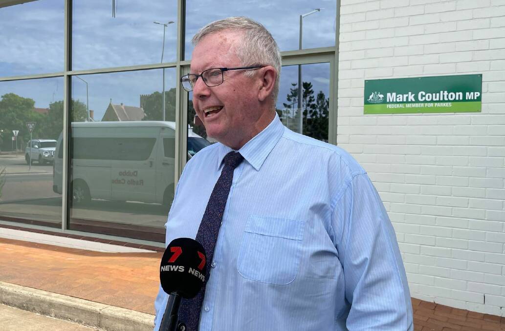 Parkes MP Mark Coulton fronted the press about the newest Inland Rail report. Picture by Ciara Bastow 