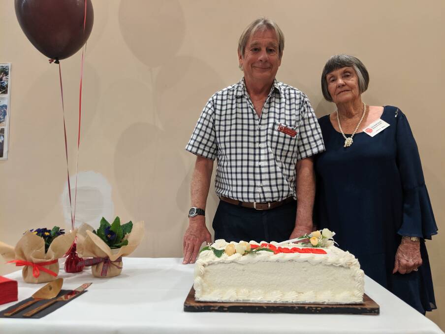 SUPPORT : Jon Blackwell and Nancy Hall celebrate the group's 30th birthday.