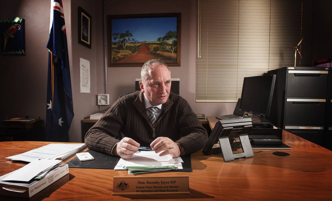 BUSH BOY: Barnaby Joyce in his electorate office. Photo: Peter Hardin 110717PHF022