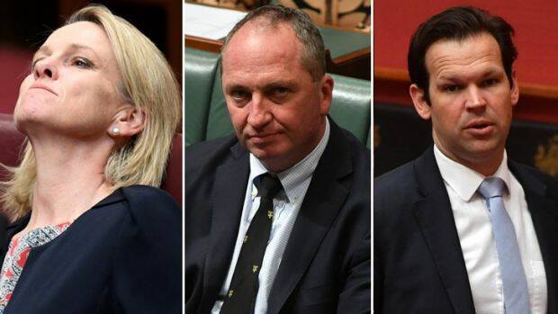 DUAL CITIZEN: National senior politicians, Fiona Nash, Barnaby Joyce and Matt Canavan are all under a cloud.