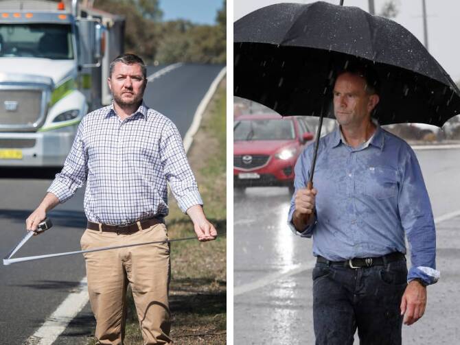 OPPOSITE ENDS: Jeff Bacon and Mark Rodda had very different views about how Tamworth fared in the recent state government budget.