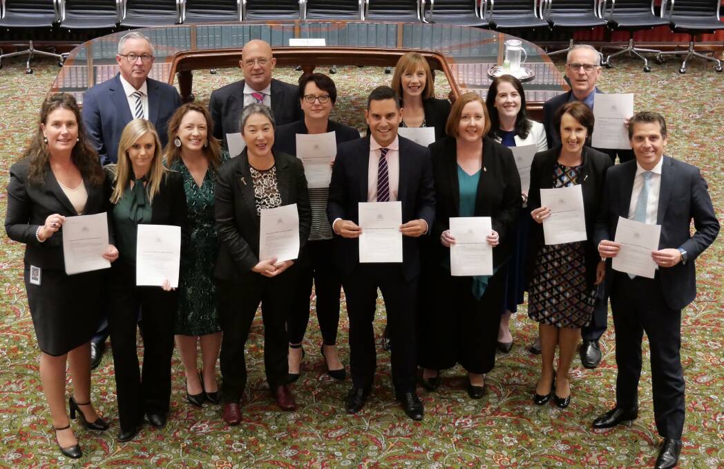 UNITED: The 15 Upper and Lower House politicians co-sponsoring the bill to decriminalise abortions in NSW, including Nationals Tamworth MLC Trevor Khan.