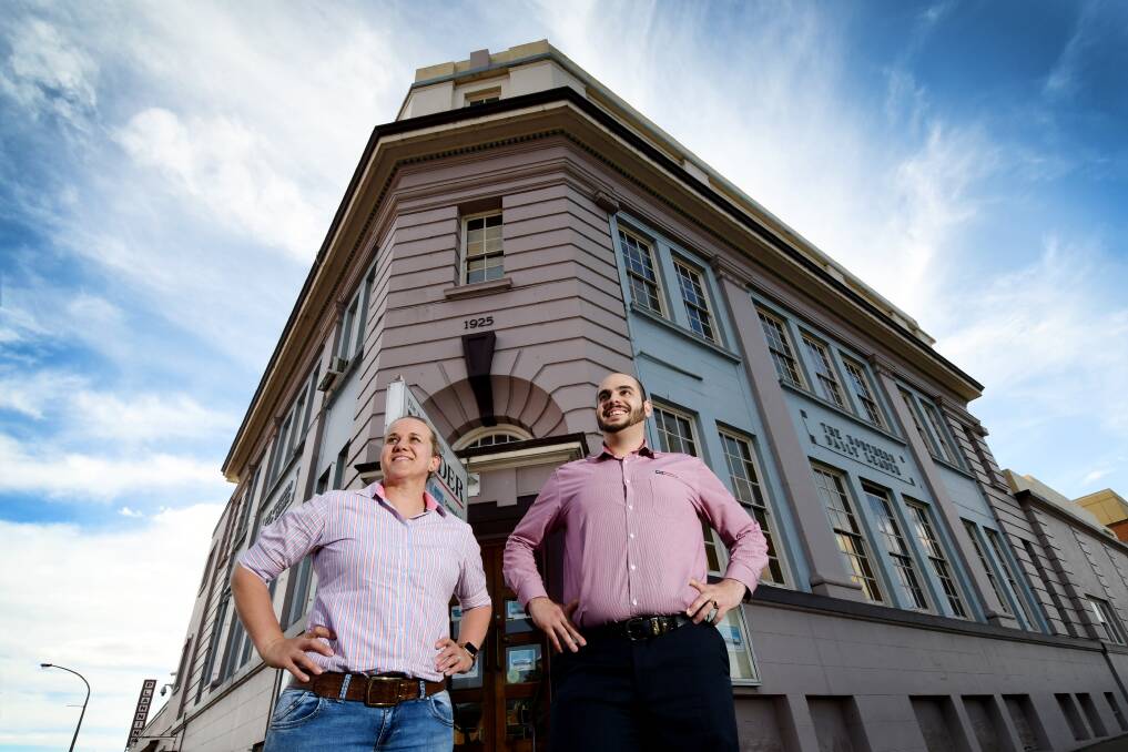 GRAND OLD LADY: Jodie Farrell and Mark Sleiman have big plans for the old Northern Daily Leader building. Photo: Gareth Gardner