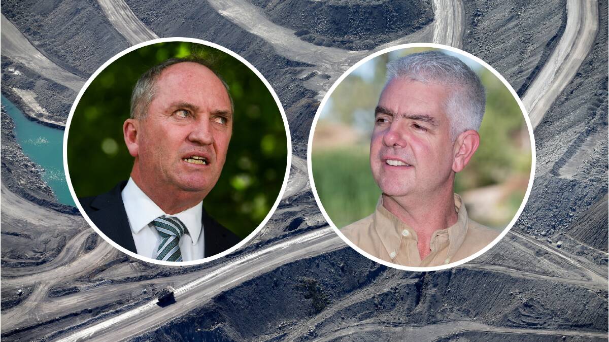 DIFFERENCE OF OPINION: Barnaby Joyce and Adam Blakester have squared off over coal.
