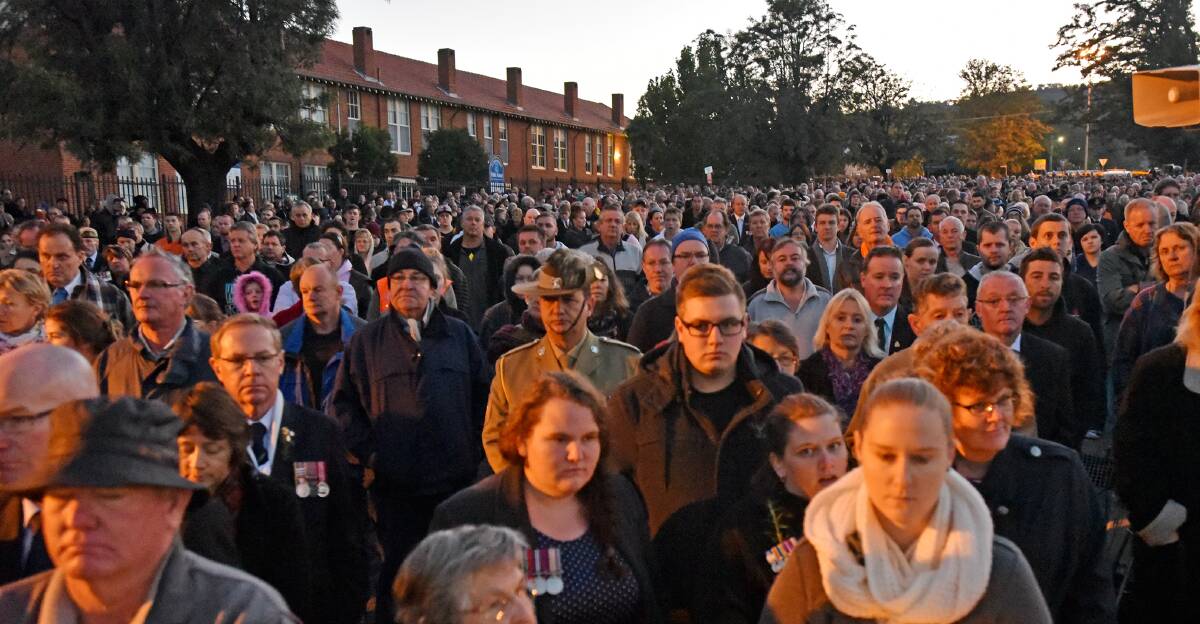 TRIBUTE: The Tamworth community has always been very supportive of Anzac Day, particularly the dawn service and the parade. Photo: Geoff O'Neil.