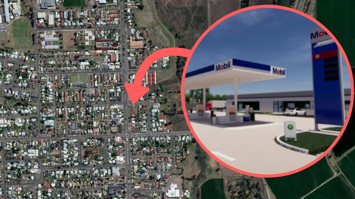 MAIN DRAG: The new Mobil petrol station site is located on Goonoo Goonoo Road, and will also include a takeaway food premise.