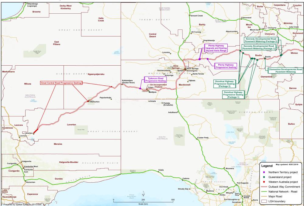 From east to west this massive outback road project is half-way sealed