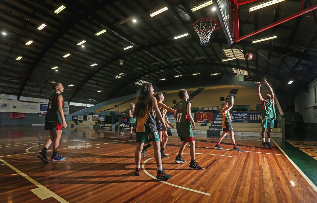 Sporting Chance: Players shoot hoops at Newcastle Basketball in June last year. Picture: Marina Neil 