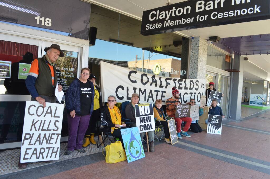 CLEAR MESSAGE: Coalfields For Climate Action protesters at their #FridaysForFuture protest, concerned about the Wollombi announcement. Picture: Krystal Sellars
