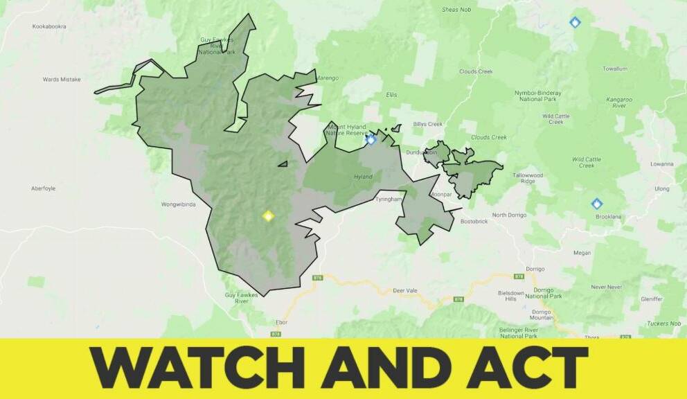 Watch and act: firies battling Bees Nest and Drake bushfires