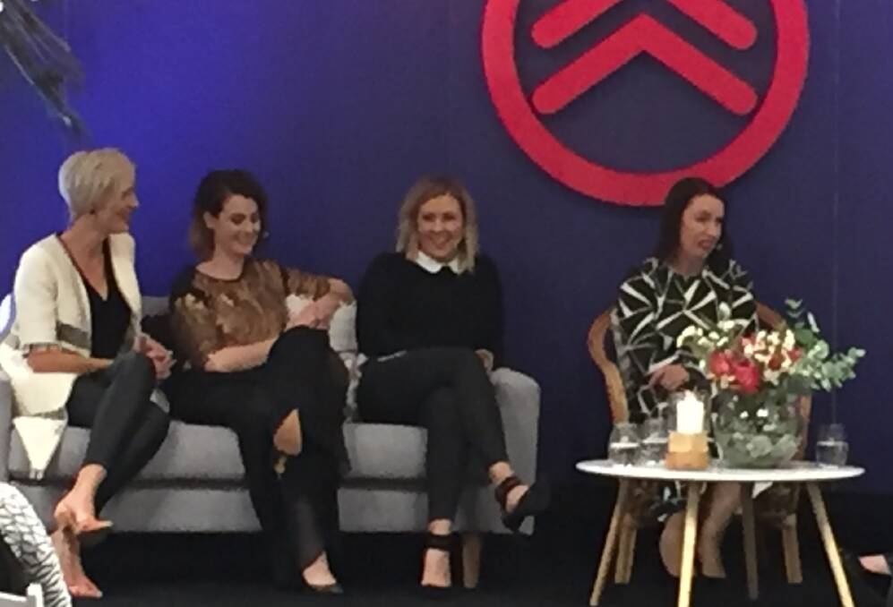 Talking life: From left, Those Two Girls' Lise Carlaw and Sarah Wills, pictured during the Q and A at the Tamworth launch with Susie Slack-Smith and Robbie Sefton.