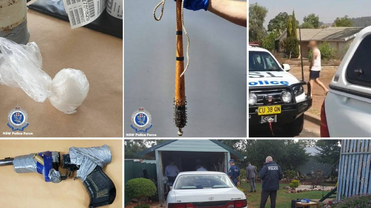 Crime down: Oxley police seized drugs, including ice, illegal weapons and guns (pictured) in several stings in Tamworth, Gunnedah and Werris Creek last year. This is on top of day-to-day police work. Photos: NSW Police