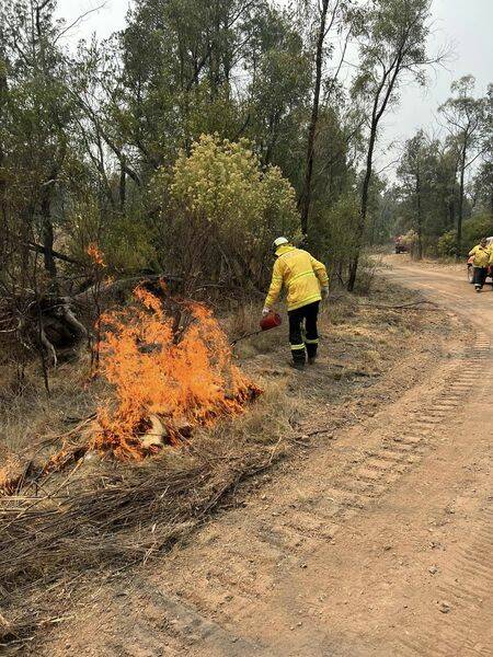 Firefighters have been battling several fires across the region before the weekend rain. Picture supplied by NSW RFS