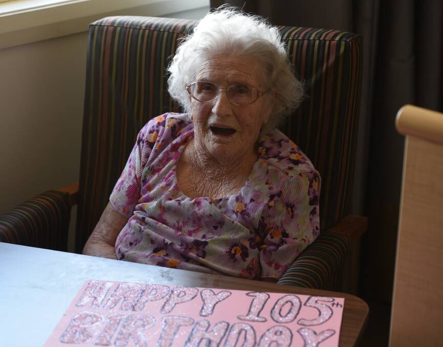 Long life: Lila Grant will celebrate her 105th birthday among friends and family, some of whom will make the trek from Canada for the party in Tamworth on Saturday. Photo: Gareth Gardner
