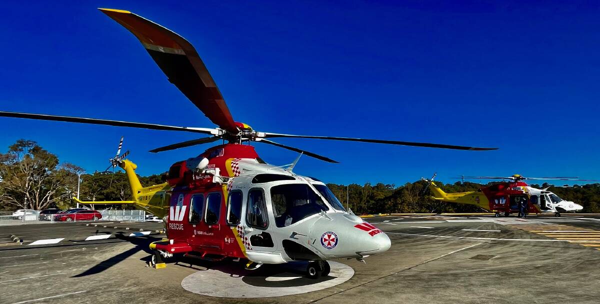 The Westpac Rescue Helicopter Service (WRHS) was deployed for the Armidale to Newcastle mission. Picture supplied by WRHS