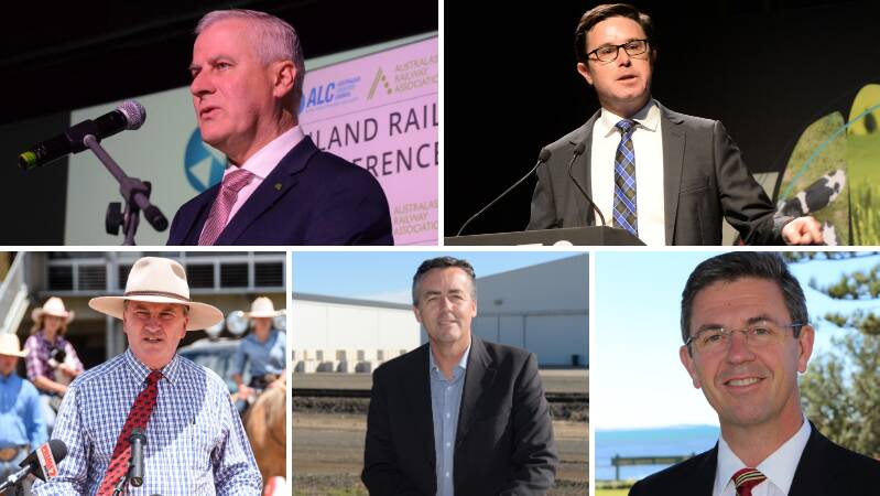 Leadership spill: Clockwise from top left, Michael McCormack, David Littleproud, David Gillespie, Darren Chester and Barnaby Joyce.