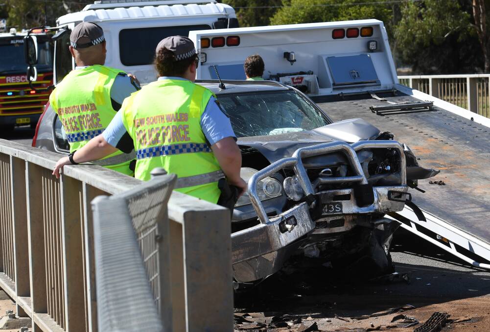 Police closed the road on Sunday to examine the crash scene. Photos: Gareth Gardner