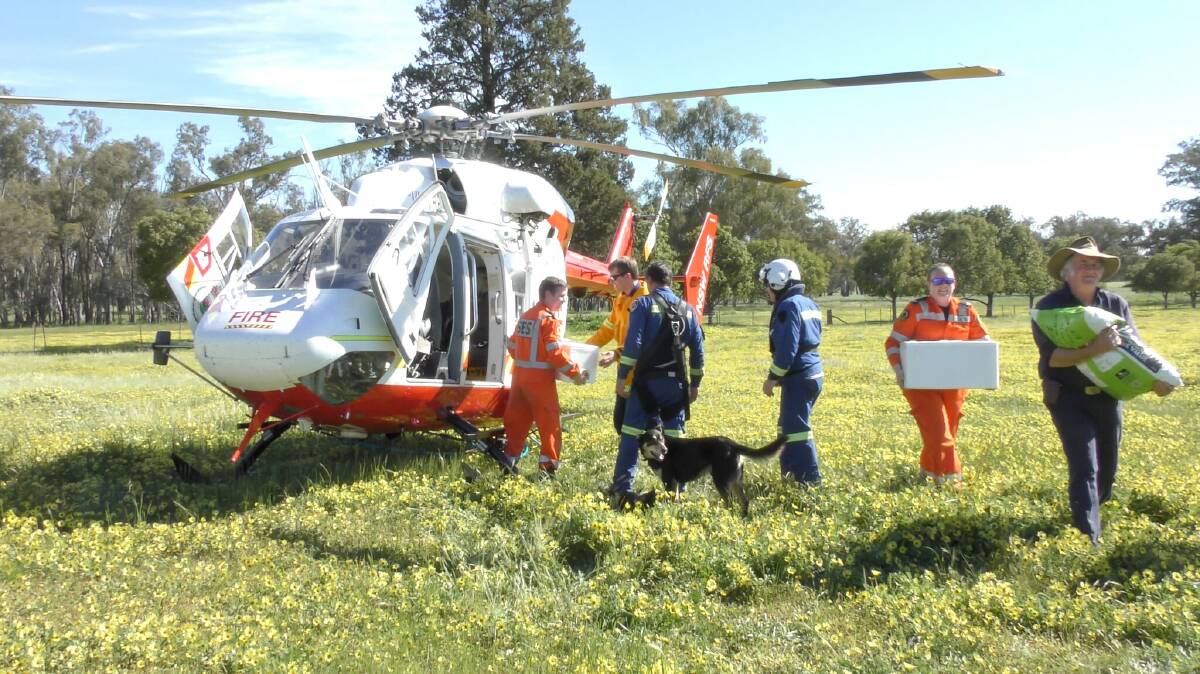 The SES has been using all resources, including a helicopter, in its operations across the Western Region. Picture by NSW SES