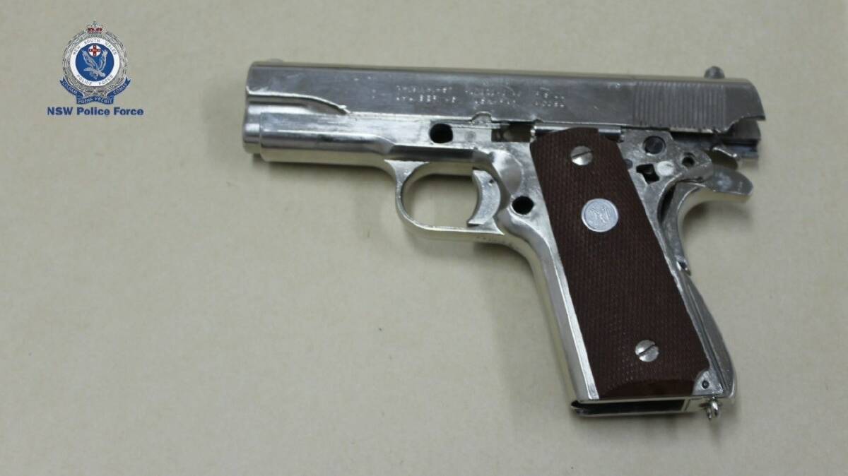 Seized: The pistol that police found in the Goonoo Goonoo Road home in south Tamworth on Thursday afternoon. Photo: NSW Police