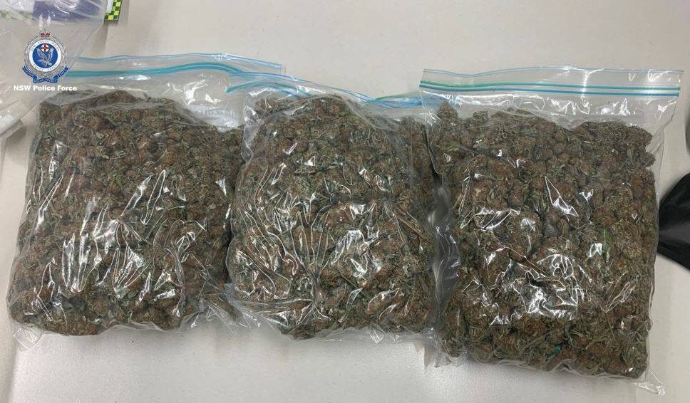Seizure: The cannabis police uncovered in the car stop. Photo: NSW Police