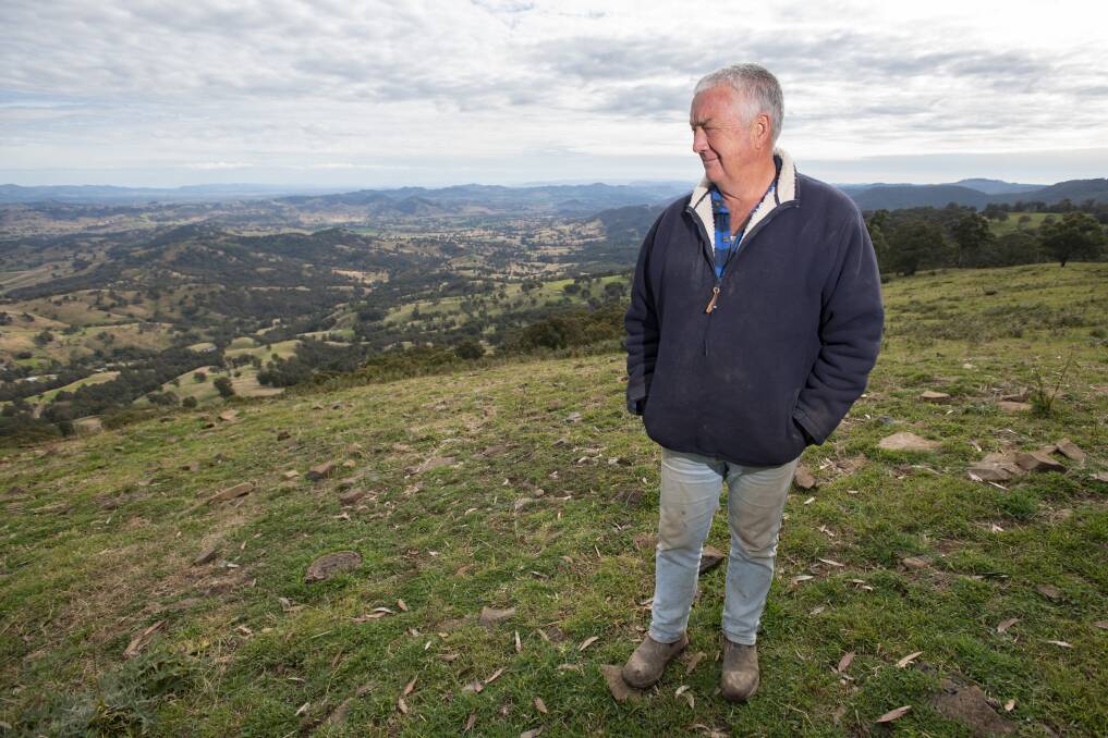 Big backer: Jim Robinson on his property at Hanging Rock, where many of the turbines will be housed. Photo: Peter Hardin